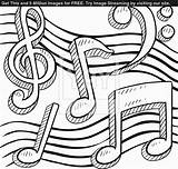 Music Notes Coloring Pages Note Musical Drawing Sketch Printable Vector Treble Doodle Clef Line Border Stock Symbol Staff Colouring Mandolin sketch template