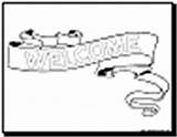 Welcome Coloring Pages Sign sketch template
