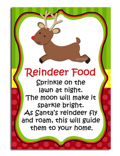reindeer food printable labels instant    party chick