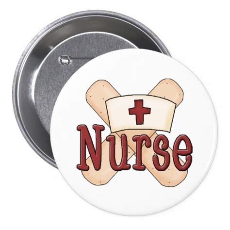 Nurse Bandage Word Art Button Zazzle
