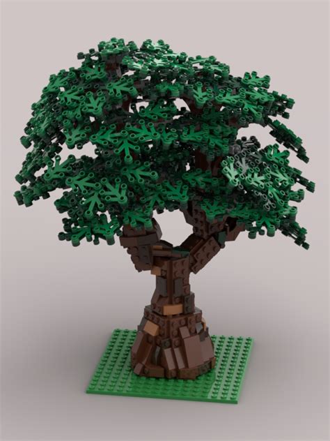 custom triple forest tree  lego  green leaves