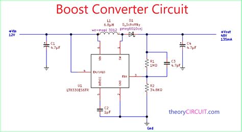 boost converter circuit diagram  explanation wiring diagram  schematics