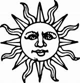 Sun Clipart Drawing Clip Drawings Outline Line Cliparts Moon Symbol Happy Sunshine Transparent Coloring Face Library Tumblr Designs Boho Woodcuts sketch template