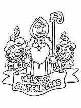 Sinterklaas Kleurplaten Kleurplaat Welkom Kerstmis Kleuren Sint Piet Zwarte Schoorsteen Kinderen Pieten sketch template