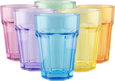 trend  home coloured glass tumblers  ml set    colours coloured glasses