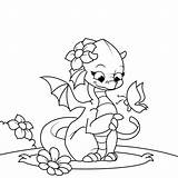 Pages Dragon Adults Baby Coloring Template Cute sketch template