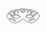 Ausmalbild Maske Masken Katze Kostenlos Malvorlagen Ausmal Arbeitsblaetter sketch template