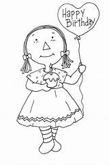 Digi Stamps Dolls Dearie Birthday Raggedy Ann Digital Unknown Pm Posted Stamp sketch template
