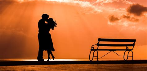 Dark Silhouette Of A Romantic Couple Image Free Stock