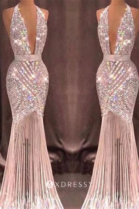 luxury and sparkly diamond beading mermaid prom gown xdressy