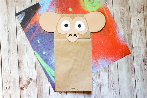 easy monkey puppet craft  kids  wabisabi life