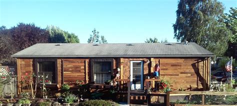 cedar siding  manufactured homes  reclaimed siding remodel mobile home living