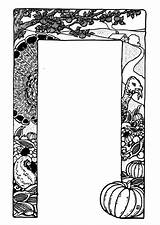 Frame Thanksgiving Coloring Large sketch template