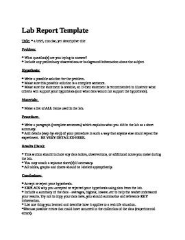 lab report template  mt science gal tpt
