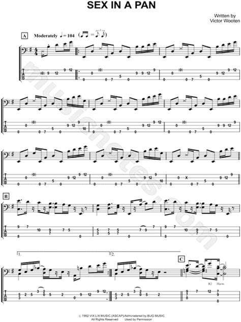 Victor Wooten Sex In A Pan Bass Tab In E Minor