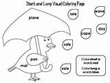 Short Coloring Long Vowel Worksheets Theme Spring Preview sketch template