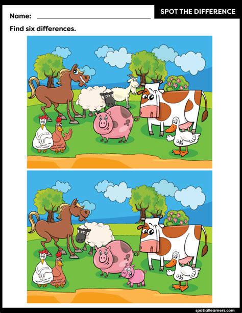 spot  difference printables