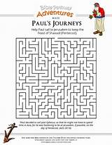 Paul Bible Puzzle Journeys Crossword Mazes Kids Maze Activities Sunday School Missionary Journey Worksheets Puzzles Coloring Apostle Printable Acts Christian sketch template