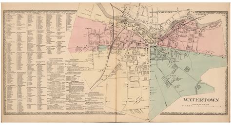 City Of Watertown New York 1864 Old Town Map Reprint Jefferson Co
