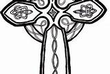 Coloring Pages Celtic Cross Decorated Rose sketch template