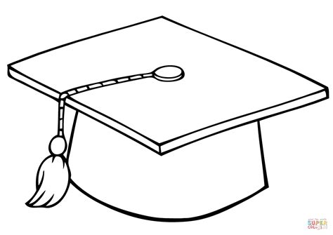 graduate cap coloring page  printable coloring pages