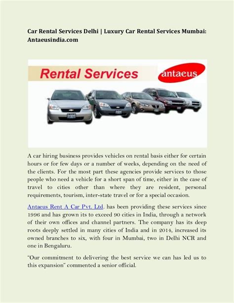 car rental services mumbai premium car rentals services www