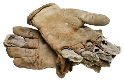 pair  worn  leather work gloves photograph  donald erickson pixels