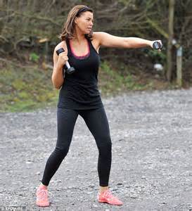 jessica wright is put through her paces by a trainer as she shapes up