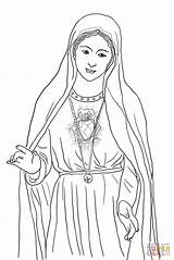 Mary Coloring Heart Immaculate Pages Printable Catholic Supercoloring Kids Color Crafts Drawing Madonna Visit Marie Sketch Sketchite sketch template