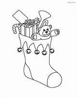 Coloring Stocking Christmas Pages Easy Printable Kids Colouring Puppy sketch template