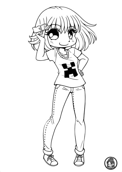 chibi girl coloring page coloring home