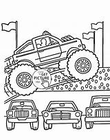 Monster Coloring Truck Pages Transportation Flatbed Mohawk Warrior Kids Emergency Max Digger Big Drawing Grave Trucks Color Printable Water Cool sketch template