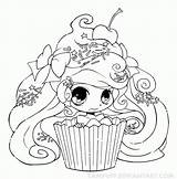 Coloring Pages Cute Cupcakes Kawaii Cupcake Popular sketch template