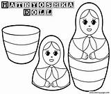 Coloring Dolls Russian Nesting Doll Template Pages Matryoshka sketch template
