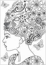 Adulti Fiori Vegetazione Justcolor Hairs Vegetation Petals Relaxation Everfreecoloring Flowery Zentangle Flying Nggallery sketch template