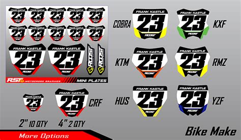 roost mx motocross graphics mini plates numbers
