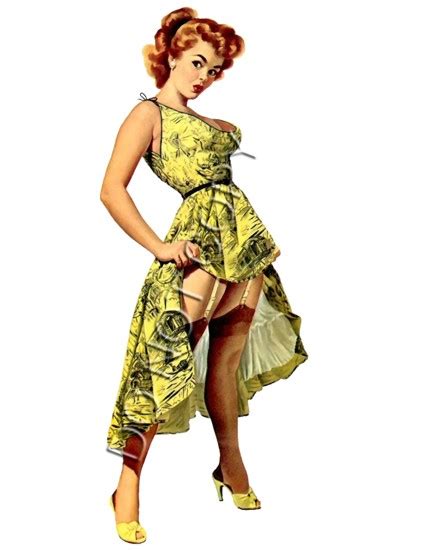 sexy vintage 50s pinup girl decal s17