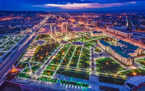 Night Views Of Grozny City From Above · Russia Travel Blog