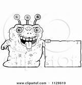 Ugly Alien Sign Clipart Cartoon Cory Thoman Coloring Vector sketch template