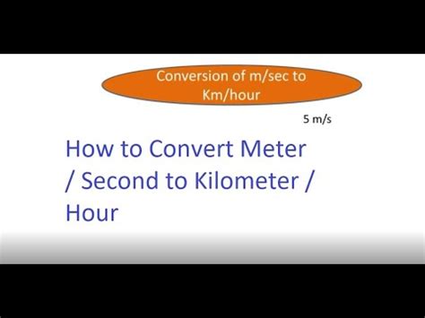 convert meter    kilometer  hour ms  kmh youtube