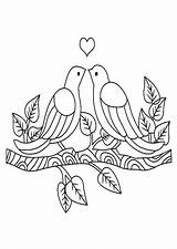 Birds Coloring Pages Two Drawing Bird Printable Sky Getdrawings Getcolorings Lovebirds Comments sketch template