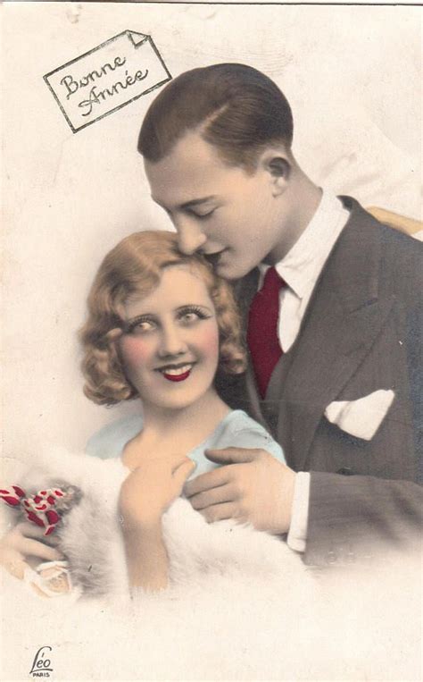 Romantic French Lovers Postcard French Valentine S Day Vintage Couples