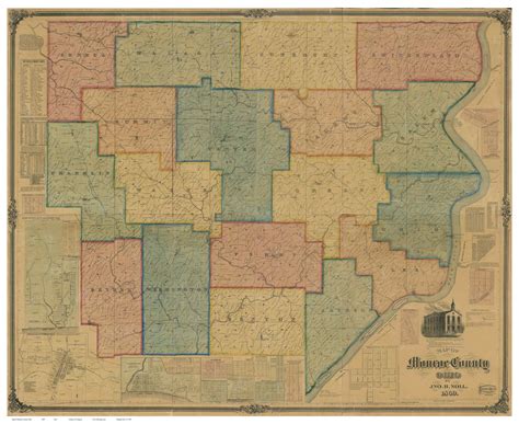 monroe county ohio   map reprint  maps