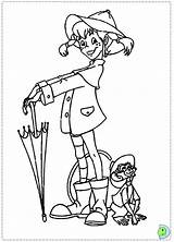 Pippi Longstocking Coloring Pages Cartoon Kids Color Printable Book Sheets Print Characters Dinokids Character Sheet Cartoons Kid Getcolorings Colouring Umbrella sketch template