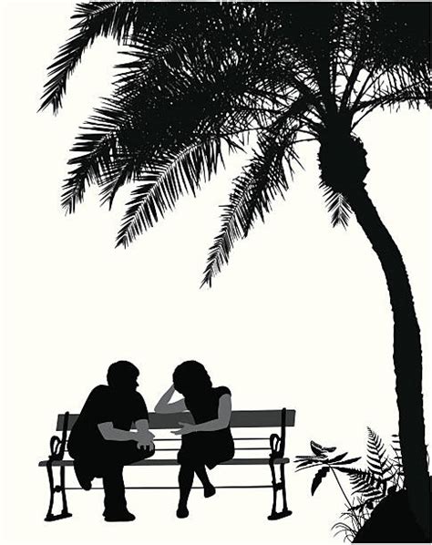 drawing of two people sitting on a bench illustrations