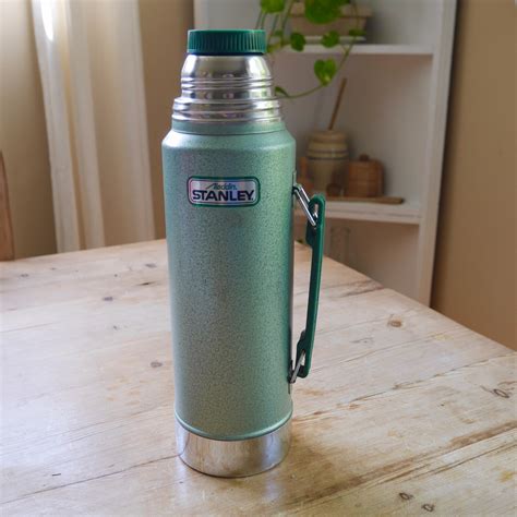 vintage stanley stainless steel green thermos stanley etsy