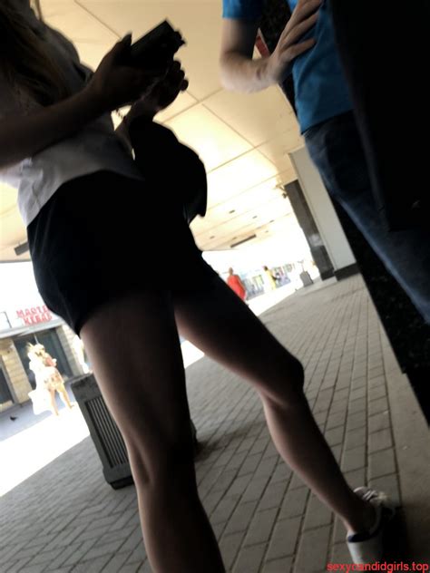 sexy legs in black denim shorts street creepshot sexy