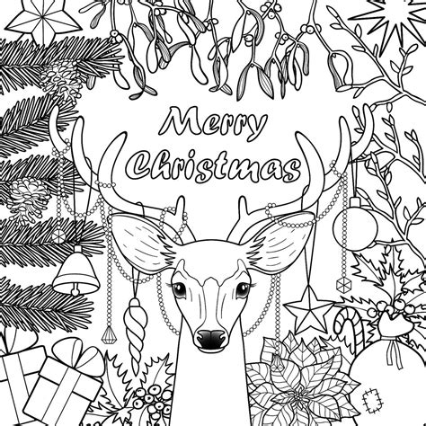 christmas coloring pages  adults printable background colorist