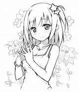 Girl Hair Short Drawing Getdrawings Flower sketch template
