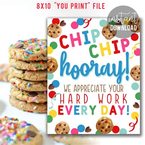 teacher appreciation print chip chip hooray appreciation etsy